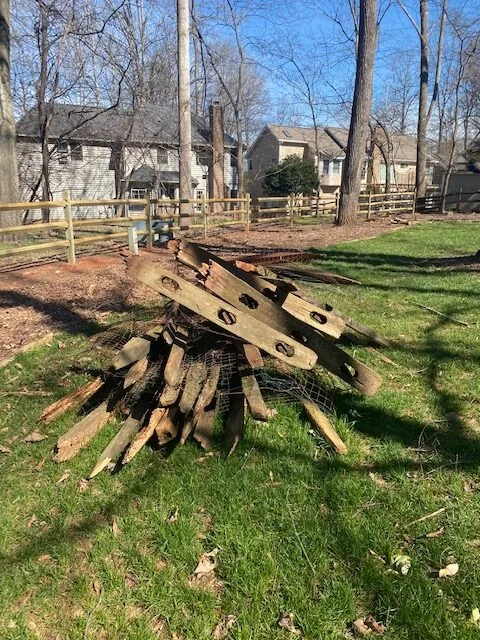 Old lumber, hauled from the yard