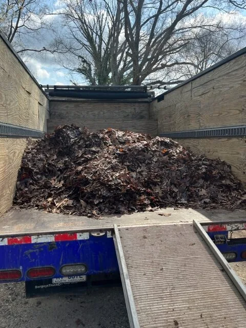 A truckload of leaves